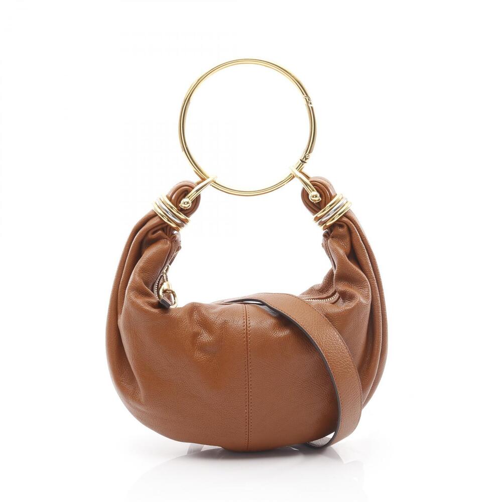 Chloe Bracelet Hobo Handbag Leather Brown